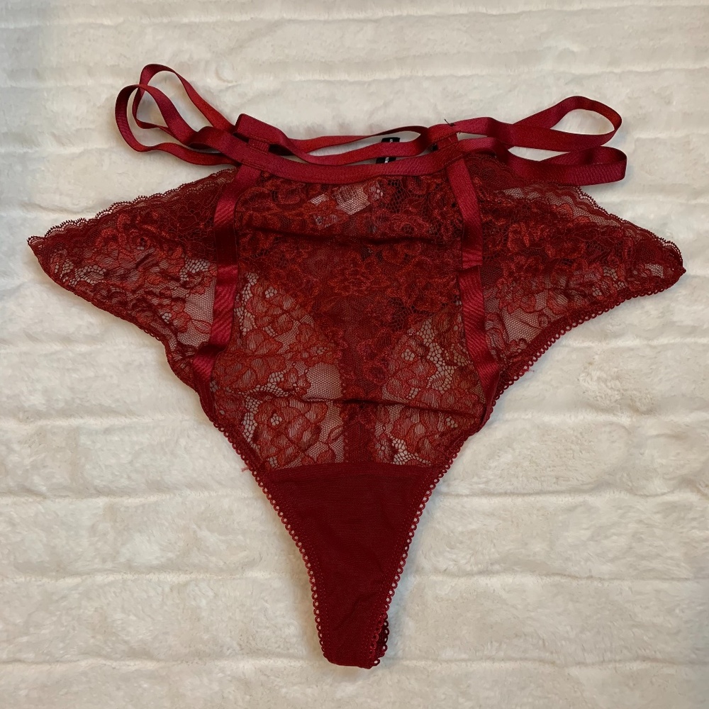 Torrid Red Lace Strappy High Leg High Waist Thong